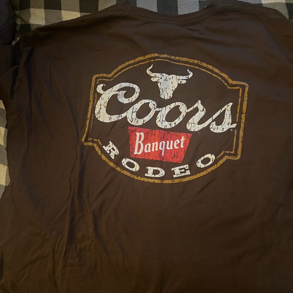 Size xl new with tags brown coors banquet rodeo shirt short sleeved